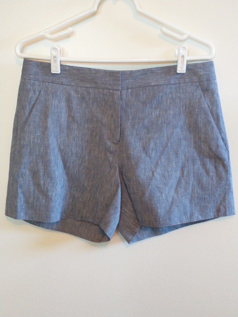 Theory Blue-Gray Tailored Linen Blend Trouser Shorts 6